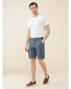 Short cargo regular Popplin imprimé bleu vintage/vert