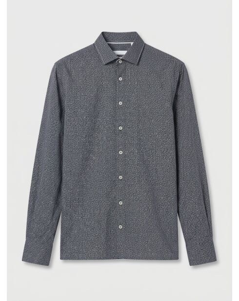Chemise Slim Fit à imprimé fantaisie bleu foncé