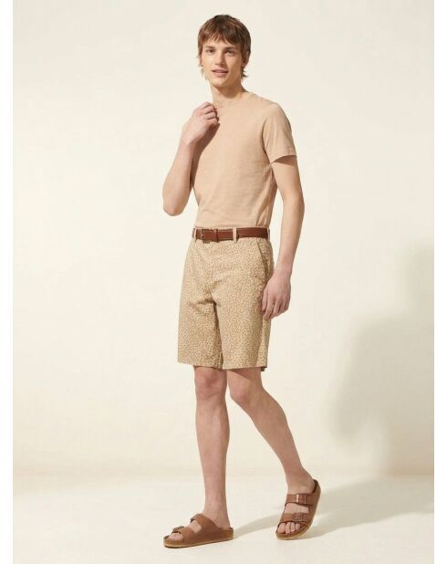 Bermuda Regular Fit Kumoti imprimé beige