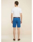 Short chino slim Popplin bleu