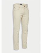 Ecru jeans met slanke pasvorm, uni
