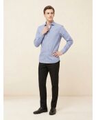 Camicia stampata blu Slim Fit Suitcase