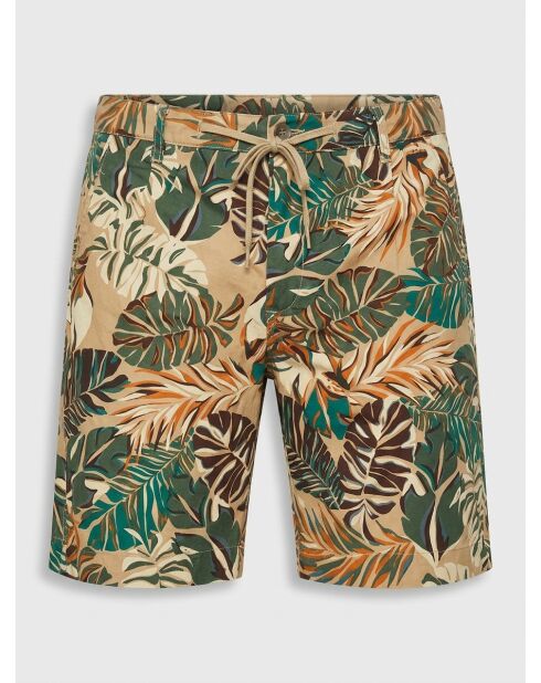 Bedruckte Tankshorts in Khakigrün