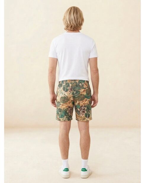 Bedruckte Tankshorts in Khakigrün