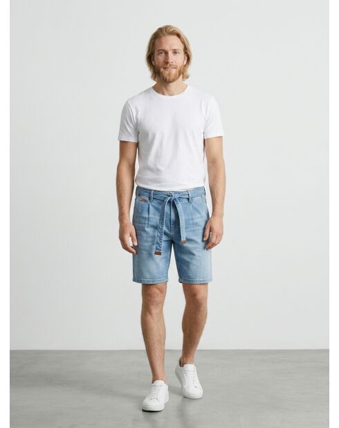 Short Chino en Jean Regular Fit Spin bleu clair
