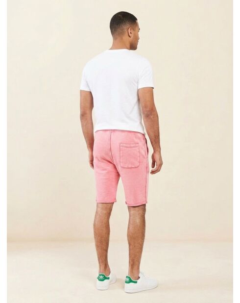 Shorts rosa in felpa lavata
