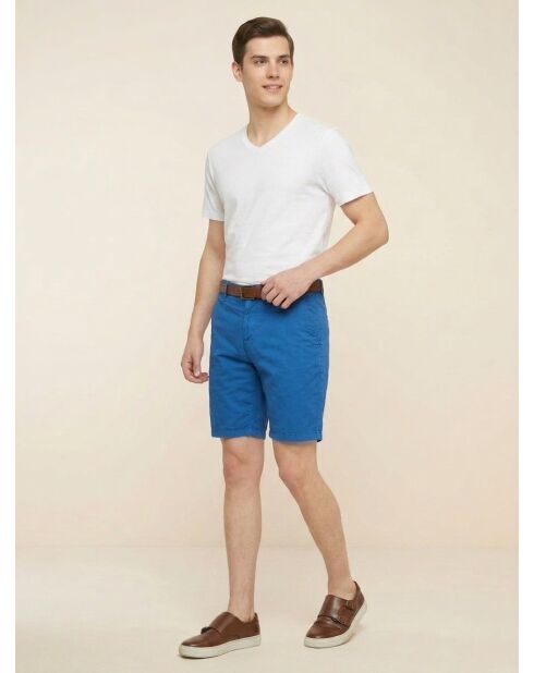 Pantaloncini chino slim blu Popplin