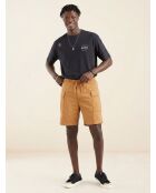 Beigefarbene Cargoshorts aus Baumwolle und Hanf
