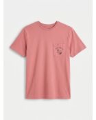 T-Shirt 100% Coton Bio Logo Pocket rose