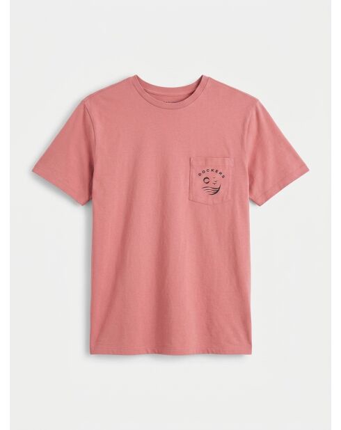 Rosafarbenes T-Shirt mit Logo-Tasche aus 100% Bio-Baumwolle