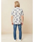 Chemise slim Slam à fleurs écru/bleu/rouge