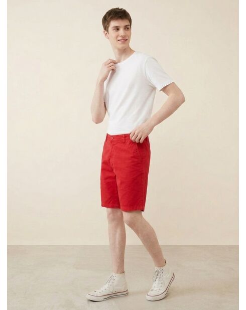 Shorts chino slim rossi in popeline