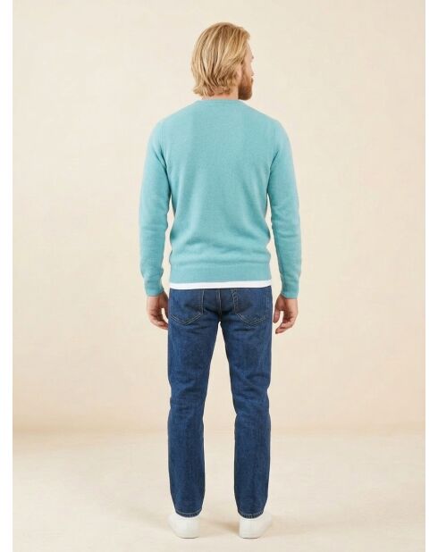 Maglione girocollo blu Nachron 100% Cashmere