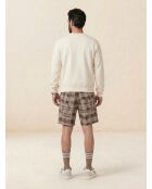 Reveal dunkelbraune karierte Shorts
