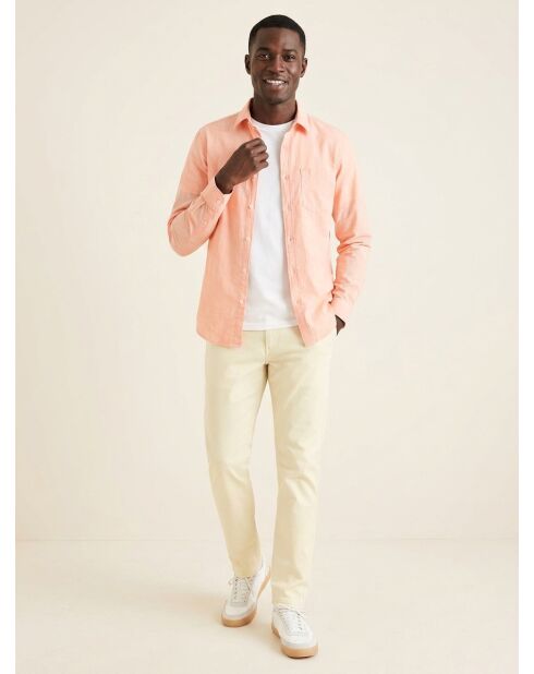 Chemise Slim Alpha Icon à rayures orange
