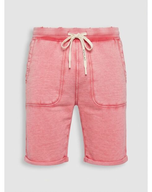 Shorts rosa in felpa lavata