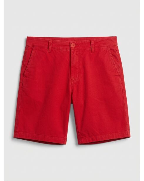 Shorts chino slim rossi in popeline