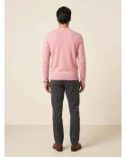 Roze trui met ronde hals van 100% kasjmier Nachron