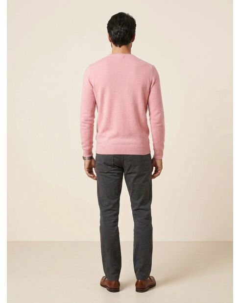 Roze trui met ronde hals van 100% kasjmier Nachron
