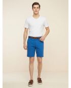 Short chino slim Popplin bleu