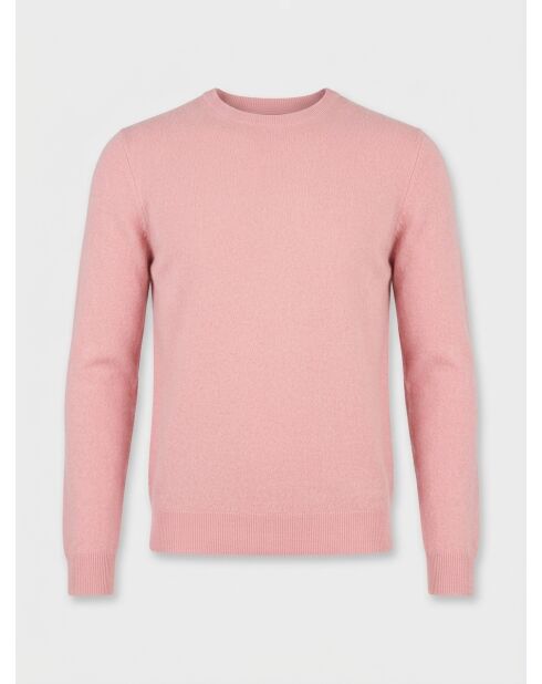 Roze trui met ronde hals van 100% kasjmier Nachron