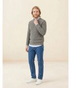 Pullover in lana e cashmere con scollo tondo Poterond grigio chiaro