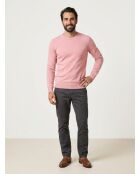 Roze trui met ronde hals van 100% kasjmier Nachron