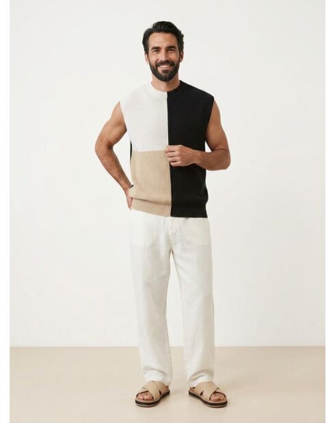 Pull 100% Lin Sans manches multicolore