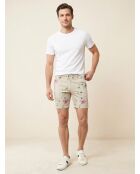 Pantalones cortos con estampado floral de bayas beige/multicolor
