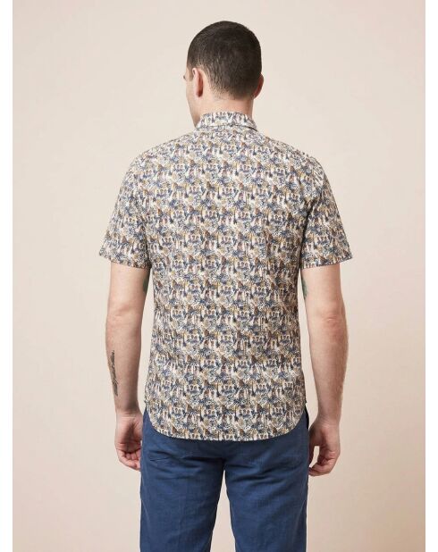 Chemise slim imprimée Sander beige/multicolore