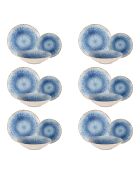 Rivage Azur, 18-teiliges Tafelset aus Porzellan, blau
