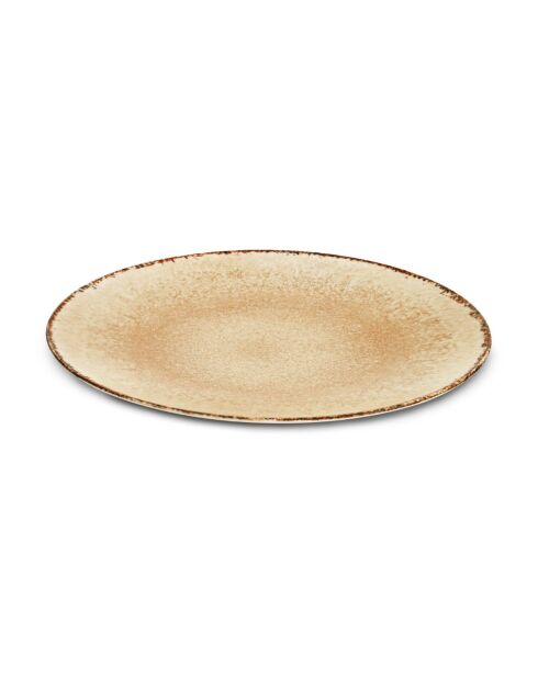 Service de table 18 pièces en porcelaine Rivage Sable jaune