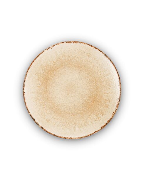 Service de table 18 pièces en porcelaine Rivage Sable jaune