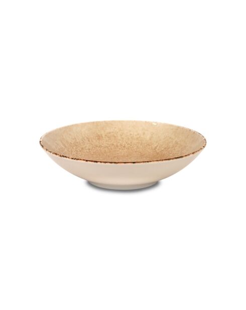 Service de table 18 pièces en porcelaine Rivage Sable jaune
