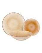 Service de table 18 pièces en porcelaine Rivage Sable jaune