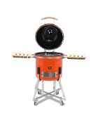 Barbecue Kamado con copertura protettiva arancione - 134x74x121 cm