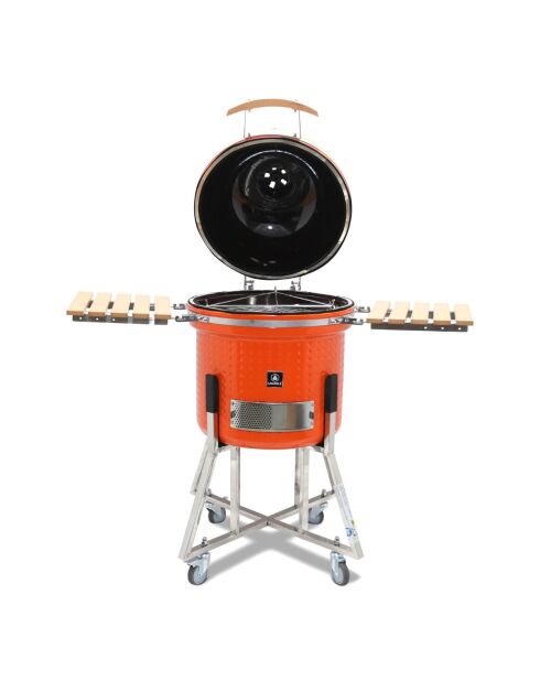 Barbecue Kamado con copertura protettiva arancione - 134x74x121 cm