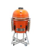 Barbecue Kamado con copertura protettiva arancione - 134x74x121 cm