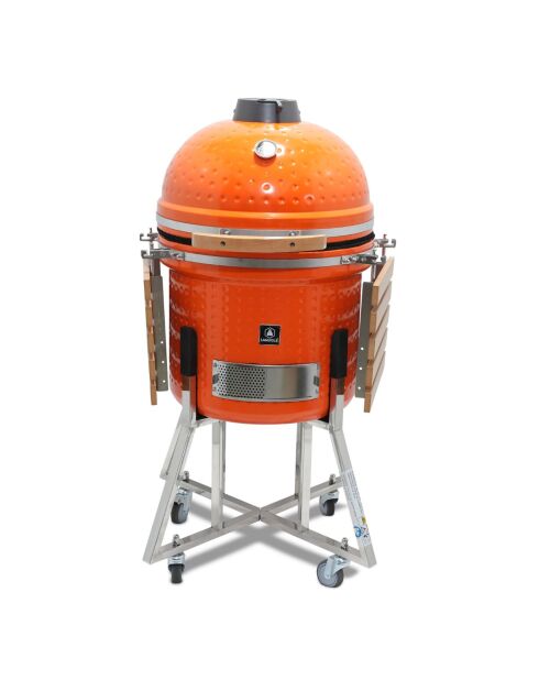 Barbecue Kamado con copertura protettiva arancione - 134x74x121 cm