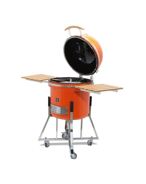 Barbecue Kamado con copertura protettiva arancione - 134x74x121 cm