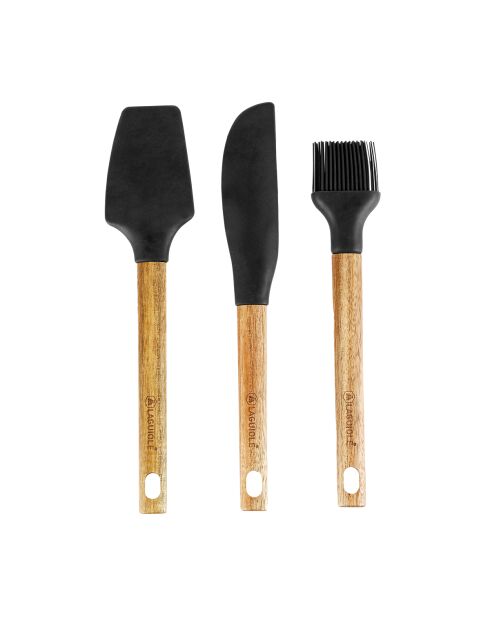 Juego de utensilios de pastelería Sève plateado/negro de 3 piezas