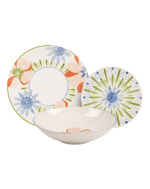 Servizio da tavola in porcellana Peony Dawn rosa/verde 18 pezzi