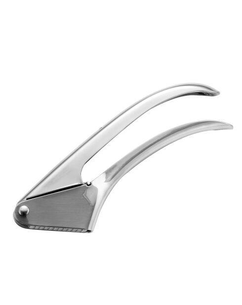 Exprimidor de ajos de 19 cm, acero inoxidable 18/8 plateado, 19 x 6 x 4 cm