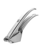 Exprimidor de ajos de 19 cm, acero inoxidable 18/8 plateado, 19 x 6 x 4 cm