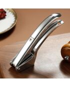 Exprimidor de ajos de 19 cm, acero inoxidable 18/8 plateado, 19 x 6 x 4 cm
