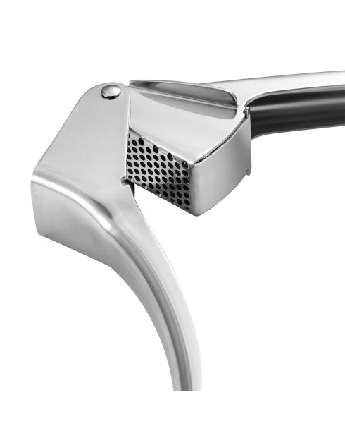 Exprimidor de ajos de 19 cm, acero inoxidable 18/8 plateado, 19 x 6 x 4 cm