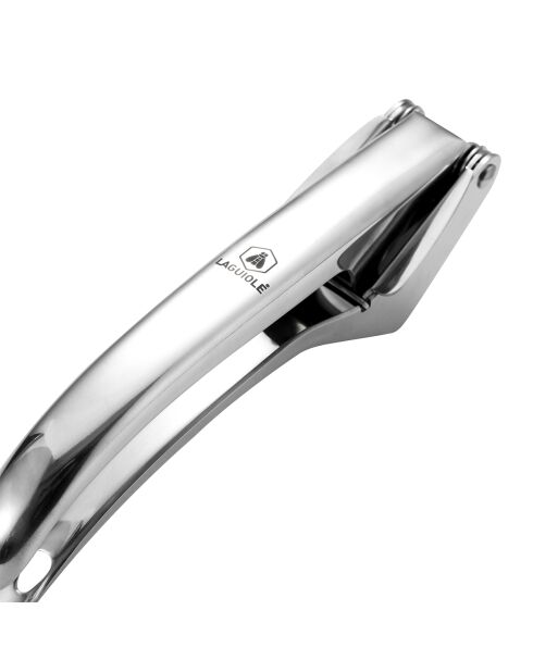 Exprimidor de ajos de 19 cm, acero inoxidable 18/8 plateado, 19 x 6 x 4 cm