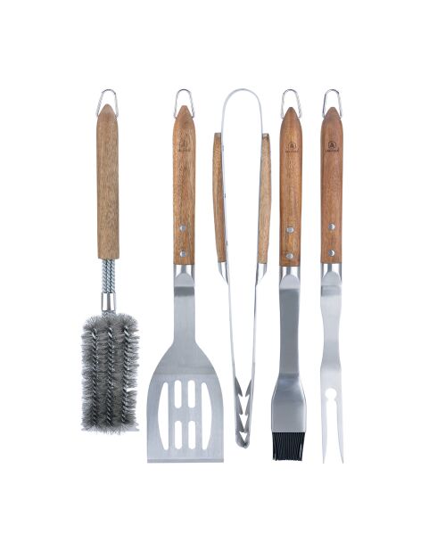 Set de 5 utensilios para barbacoa Sève silver - 4x42 cm/44 cm