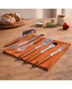 Set 5 ustensiles barbecue Sève argenté - 4x42 cm/44 cm