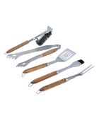 Set 5 ustensiles barbecue Sève argenté - 4x42 cm/44 cm